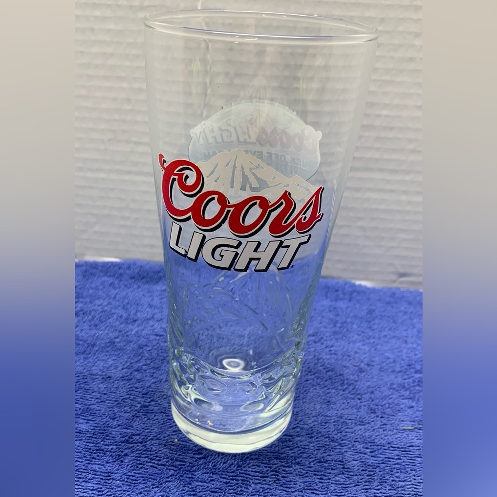 Coors Light - Kick Off The Game With A Cold One - Glass 12oz Embossed Mountain